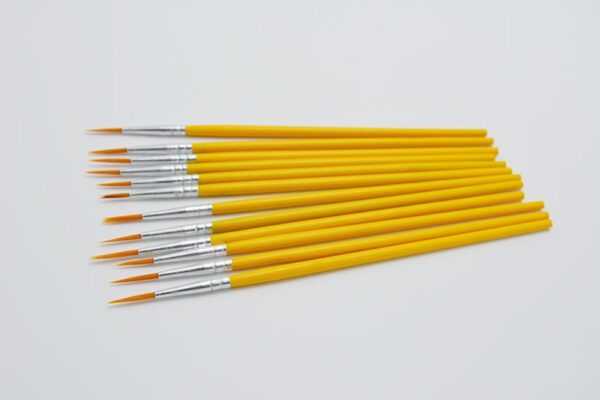 Yellow Design Hook Line Brush 10 Pcs Set