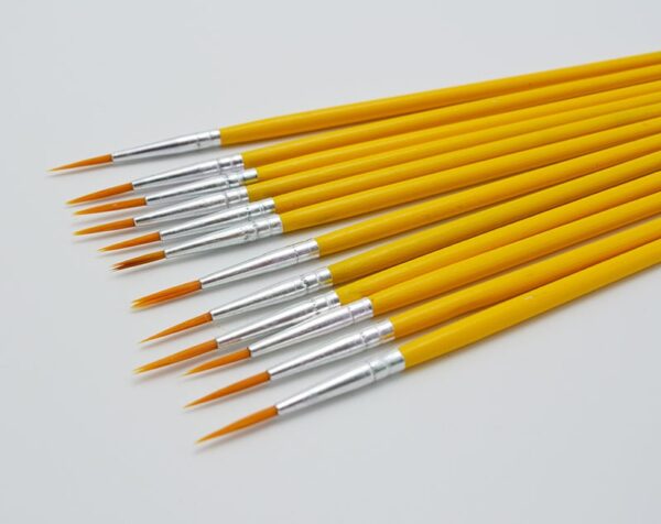 Yellow Design Hook Line Brush 10 Pcs Set