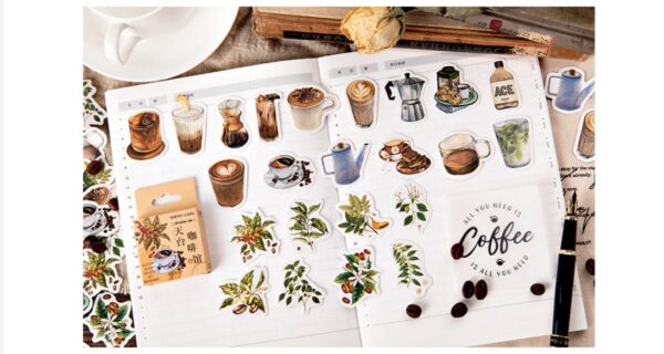 Coffee Stickers 45 Pcs Set