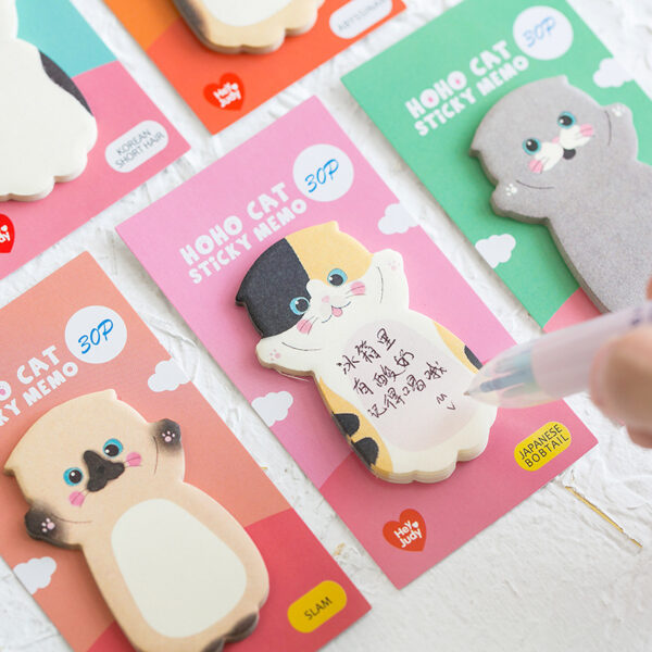 Kawaii Cat Memo Pads 8 Packs Set