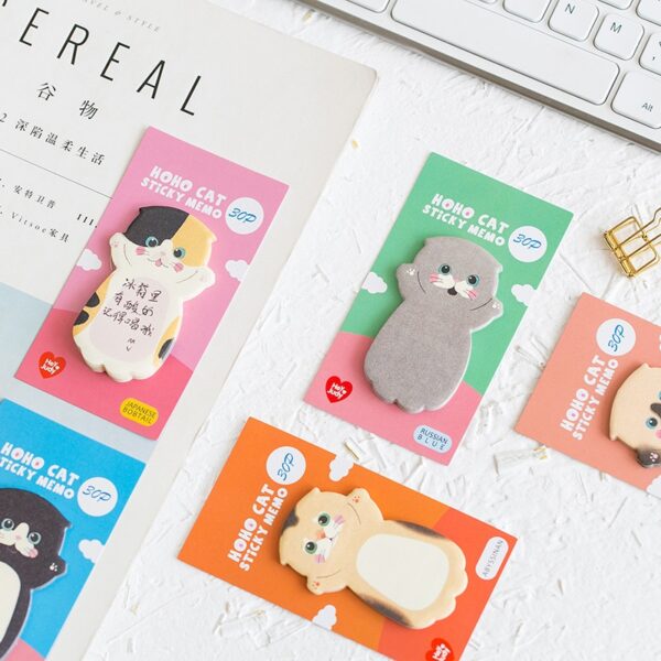 Kawaii Cat Memo Pads 8 Packs Set