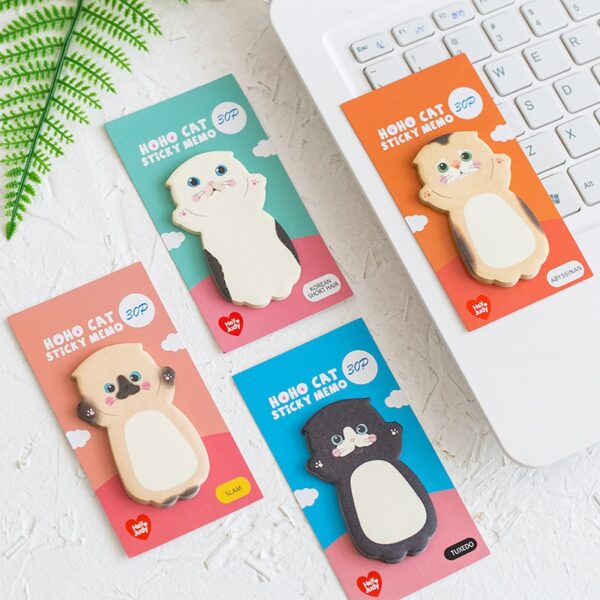 Kawaii Cat Memo Pads 8 Packs Set