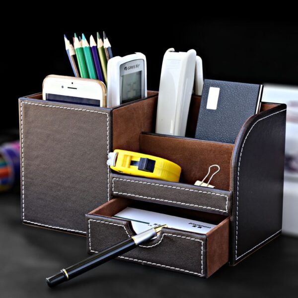 Small Leather Desk Organizer