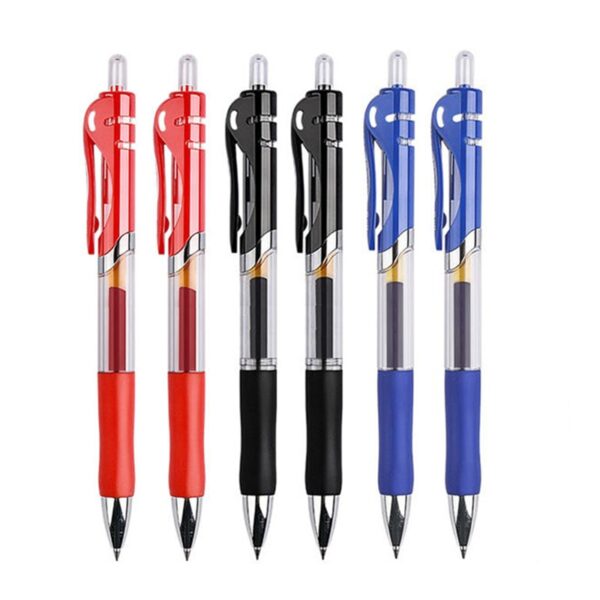 Retractable Black Red Blue Gel Ink Pens Set