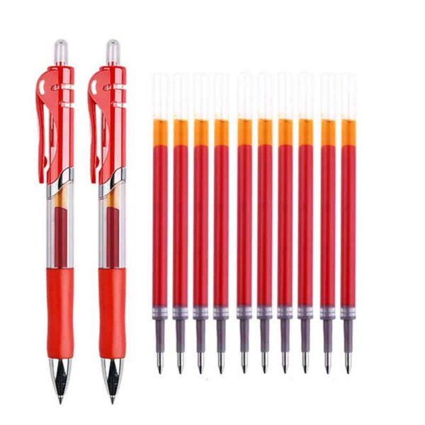 Retractable Black Red Blue Gel Ink Pens Set