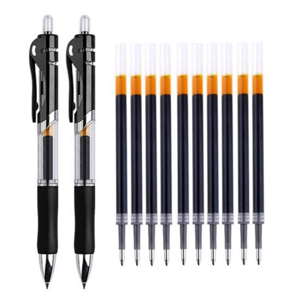 Retractable Black Red Blue Gel Ink Pens Set