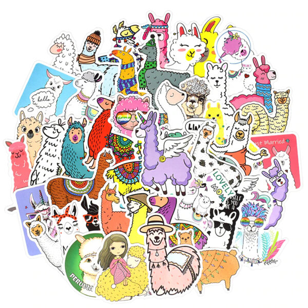 Alpaca Shaped Scrapbook Sticker