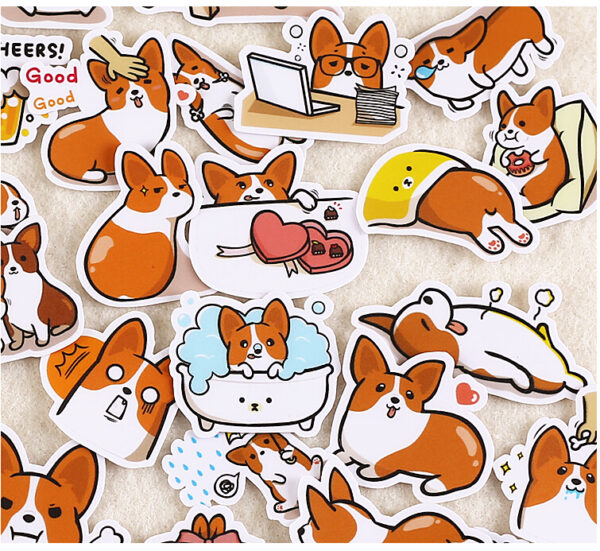 Cute Dog Printed Stickers 39 pcs Set