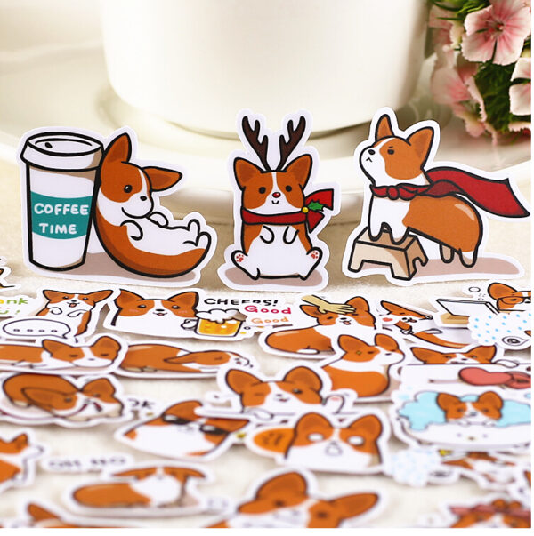 Cute Dog Printed Stickers 39 pcs Set