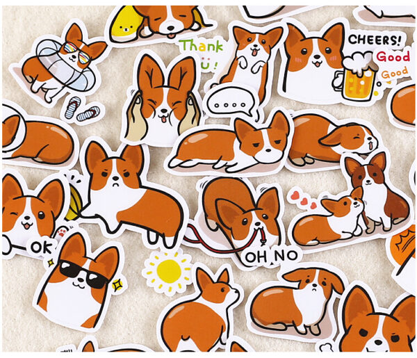 Cute Dog Printed Stickers 39 pcs Set