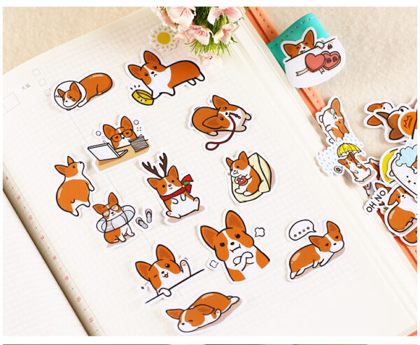 Cute Dog Printed Stickers 39 pcs Set