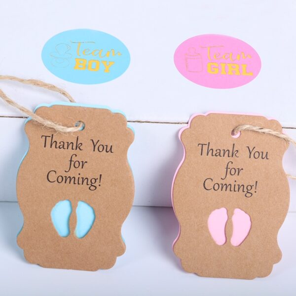 50pcs Baby Shower/Christening "Thank You for Coming" Tags