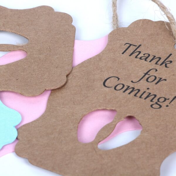 50pcs Baby Shower/Christening "Thank You for Coming" Tags