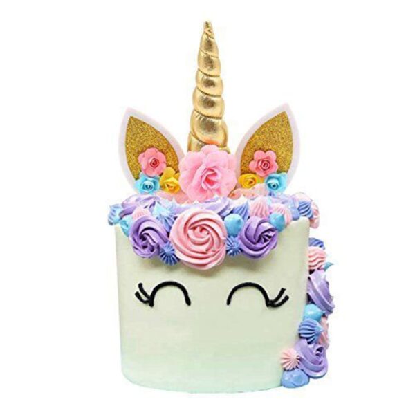 Unicorn Patterned Cake Decorations Set