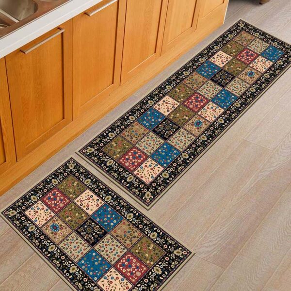 Colorful Boho Pattern Kitchen Mat