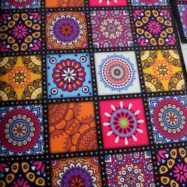 Colorful Boho Pattern Kitchen Mat