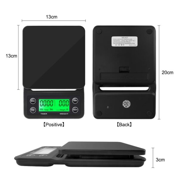 Portable Electronic LCD Coffee Scale with Timer