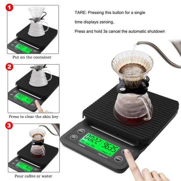 Portable Electronic LCD Coffee Scale with Timer