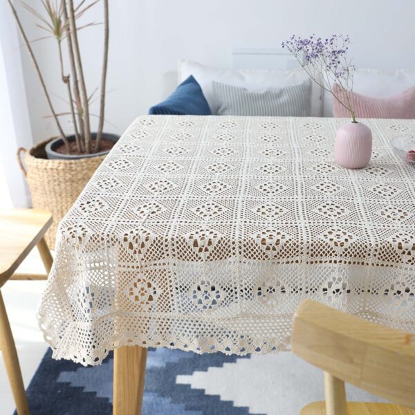 Rectangle Cotton Lace Tablecloth