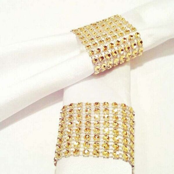 Diamond Design Napkin Rings, 10pcs