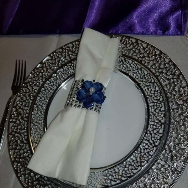 Diamond Design Napkin Rings, 10pcs