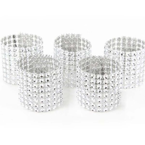 Diamond Design Napkin Rings, 10pcs